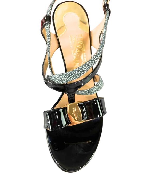 Salvatore Ferragamo T-Strap Strappy Heels. Size 5 - Picture 4 of 7